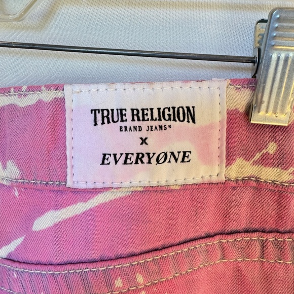 True Religion x Everyone Elijah Popo OOAK Bleach Dyed washed Pink Denim Jeans 34 - Picture 9 of 10